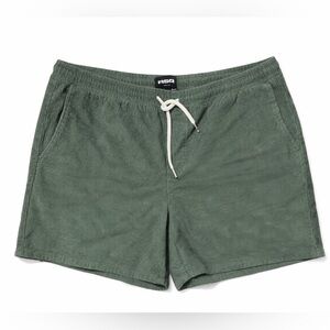 RSQ Mens Corduroy Pull On Shorts XL Olive Green Elastic Waist Casual Skate